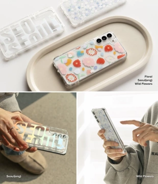 Ringke Fusion Design Armor Case Cover with Gel Frame for Samsung Galaxy S22 (S22 Plus) Transparent (Floral) (F593R31)