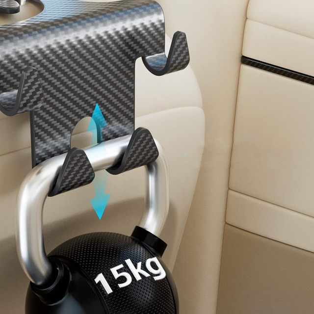 Držák na věšák, dvojitý háček do auta, 4v1, na sedátko, hlavová opěrka, organizér do auta, Alogy Car, 2 ks