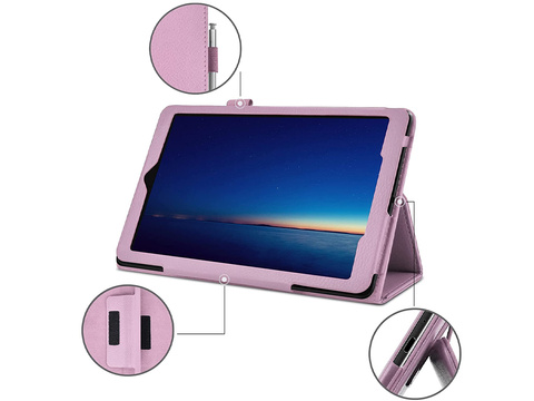 Etui Stand Cover Alogy stojak do Lenovo Tab M8 TB-8505 Różowe + Szkło