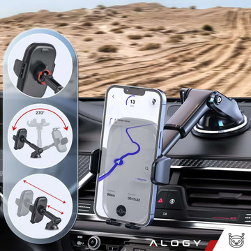 Držiak telefónu do auta, okienko, mriežka, kokpit, palubná doska, auto, auto, pre 7" telefón Alogy 3v1 Vonný prívesok