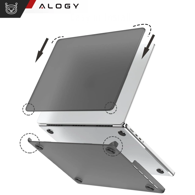 Захисний чохол для Apple Macbook Pro 16 - M1/M2/M3/M4 2021-2024 2025 Alogy AirGuard™ Flexible Case матово-чорний