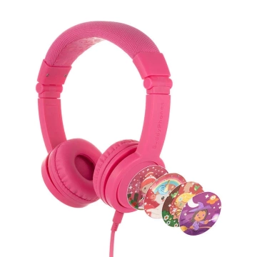 BuddyPhones Explore Plus kabelgebundene Kopfhörer für Kinder (Rosa)