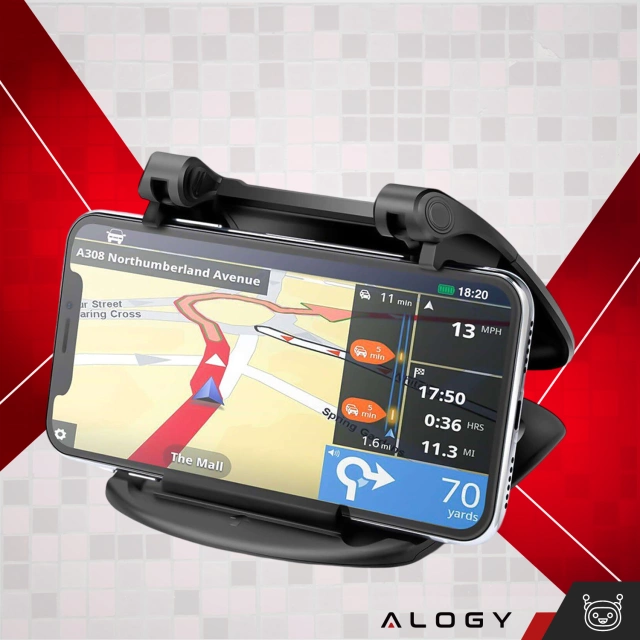 Автомобільний GPS-тримач для телефону Cockpit Car Dashboard Cars Rotatable 360 Degrees for 6.5" Alogy Phone Black