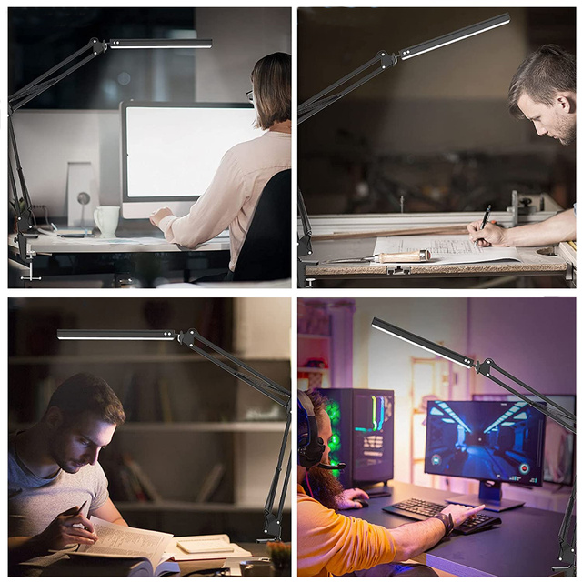 Alogy LED desk lamp Dreslarska USB with an adjustable long arm for the desk top Black