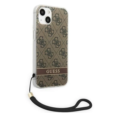 Etui Guess GUOHCP14SH4STW do Apple iPhone 14 6,1" brązowy/brown hardcase 4G Print Strap