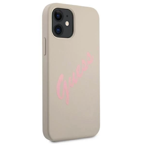 Guess GUHCP12SLSVSGP iPhone 12 mini 5,4 "Grau Pink / Grau Pink Hardcase Silikon Vintage