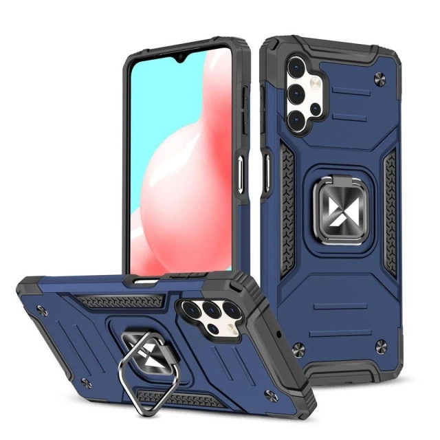 Wozinsky Ring Armor armored hybrid case cover with magnetic holder for Samsung Galaxy A23 blue