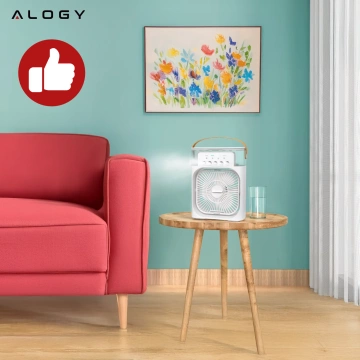 Fan Desk Fan Standing Small Circulator with Clip Cordless Handheld 500mAh USB-C Alogy White