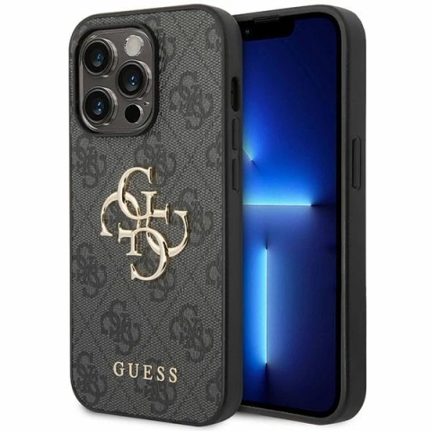 Etui Guess GUHCP15X4GMGGR pro iPhone 15 Pro Max 6,7" szary/šedé pevné pouzdro 4G Big Metal Logo