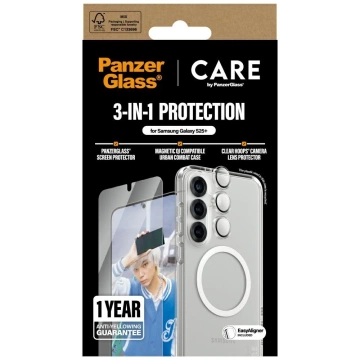 3in1 Protection Kit for Samsung Galaxy S25 Plus CARE by PanzerGlass