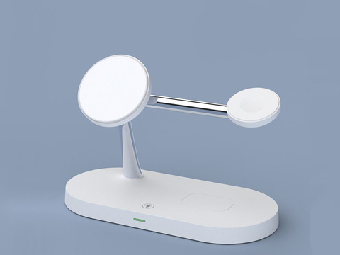 Індукційний зарядний пристрій Qi MagSafe 3in1 для iPhone / AirPods / Watch White