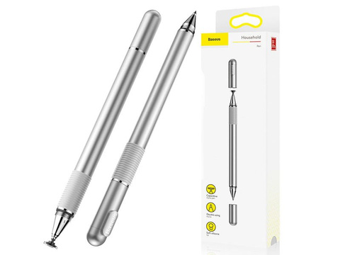 Screen Stylus 2v1 Precision Pen Baseus Household Pen Silver