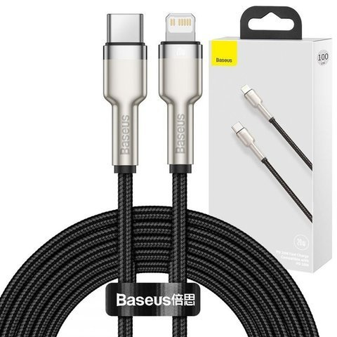 Kabel 1m Baseus Metal przewód USB-C Type C na Lightning PD 20W Black