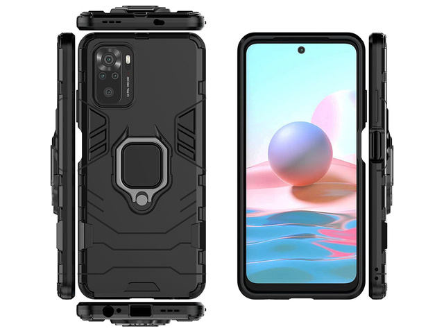 Pouzdro Alogy Stand Ring Armor pro Xiaomi Redmi Note 10 / 10s černé sklo