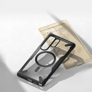 Kryt na Samsung Galaxy S25 Ultra s magnetickým kroužkem Fusion X Magnetic MagSafe, černý