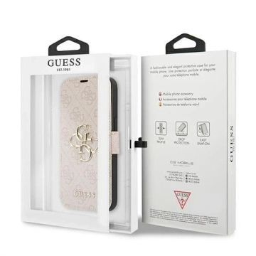 Чохол Guess GUBKP13L4GMGPI для Apple iPhone 13 Pro / 13 6.1" pink/pink book 4G Big Metal Logo