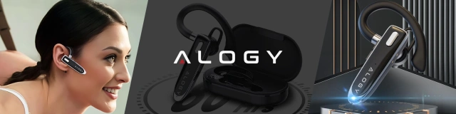 Słuchawka Bluetooth do rozmów – bezprzewodowa, Bluetooth 5.1, do 12h rozmów, z etui ładującym, lekka i wygodna dla kierowcy – Alogy DriveTalk™ Czarna