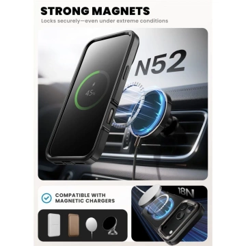 Etui Supcase Ares Flip Mag MagSafe do iPhone 17 Pro, czarne