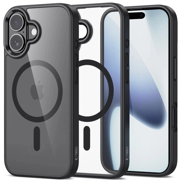 Etui do iPhone 17 Tech-Protect MagMat MagSafe Przezroczysto-Czarne