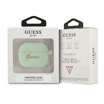 Чохол Guess GUA3LSCHSN AirPods 3 зелений/зелений Silicone Charm Heart Collection