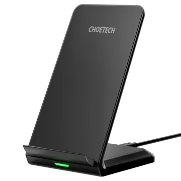 Choetech Dual Coil Fast Wireless Charger Stand 15W schwarz Micro-USB-Kabel 1,2 m (T524-F)