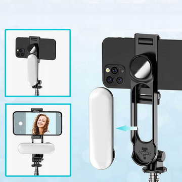 Selfie Stick Stativ L15 Stativ L15 Držák telefonu s LED lampou Bluetooth dálkovým ovládáním černý