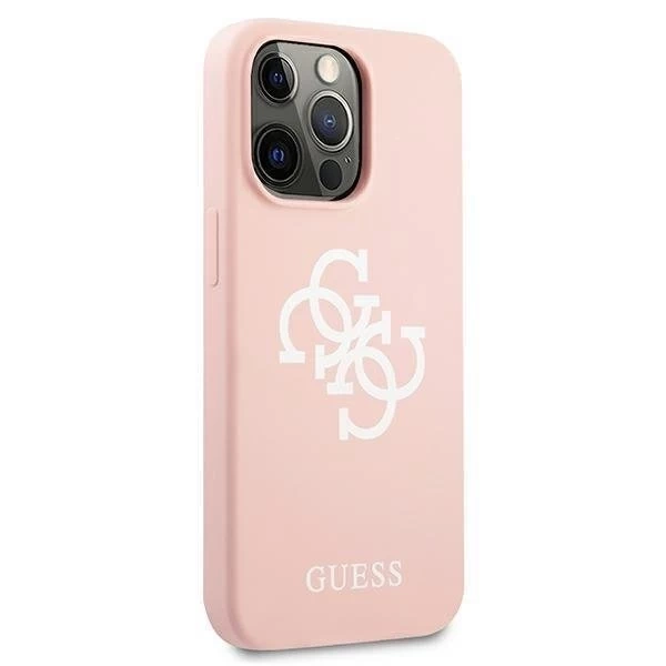 Guess GUHCP13LLS4GWPI iPhone 13 Pro / 13 6,1" różowy/ružové pevné puzdro Silicone 4G Logo