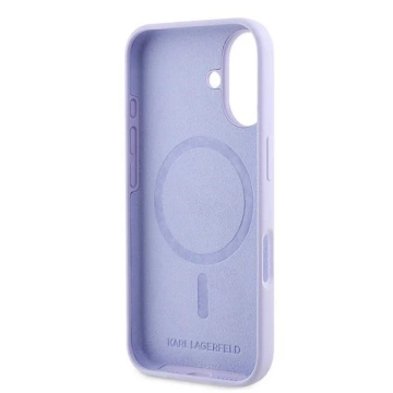 Puzdro Karl Lagerfeld pre iPhone 16 6.1" Purple MagSafe Hardcase Silicone Karl