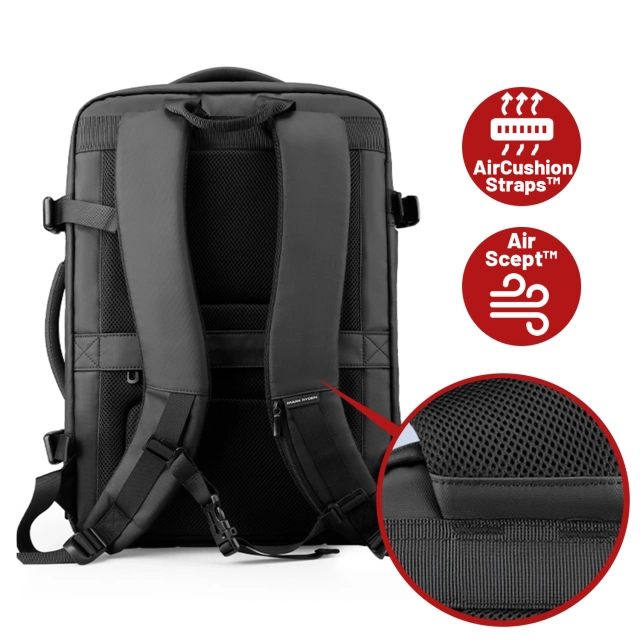 Mark Ryden 17.3" Laptop Travel Backpack, Versatile and Waterproof, 28L (49×33×12 cm) - Black