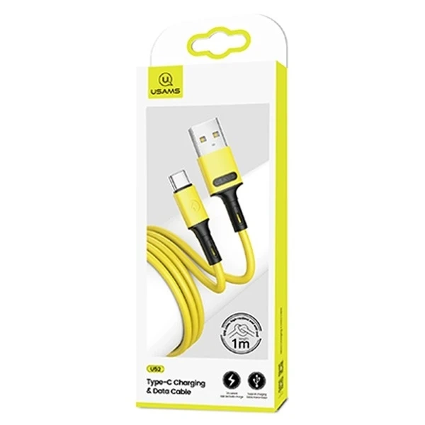USAMS Cable U52 USB-C 2A Fast Charge 1m yellow