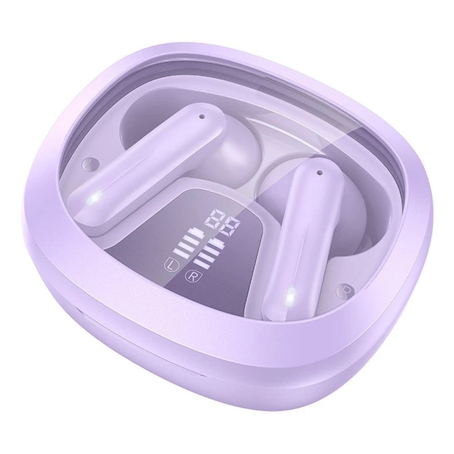 HOCO TWS EQ6 Wireless Bluetooth Headphones Charging Case Purple