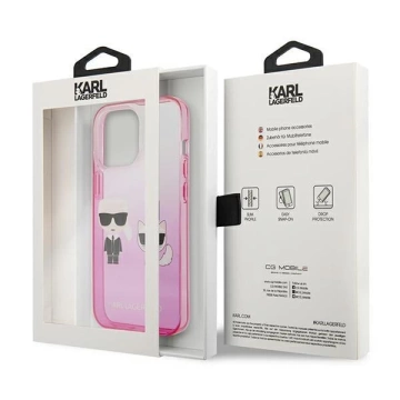 Karl Lagerfeld KLHCP13LTGKCP iPhone 13 Pro / 13 6,1" pevný obal růžový / růžový Gradient Ikonik Karl