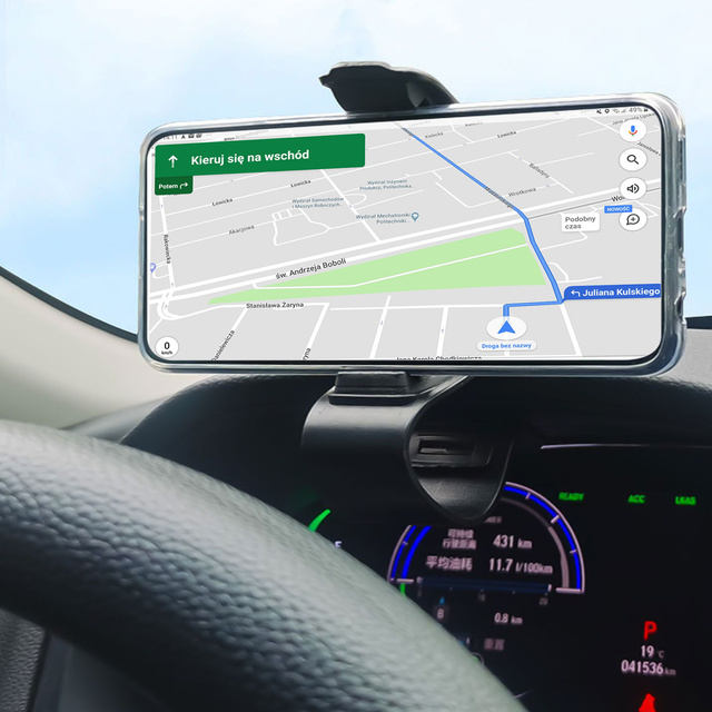 Black car holder with dashboard clip