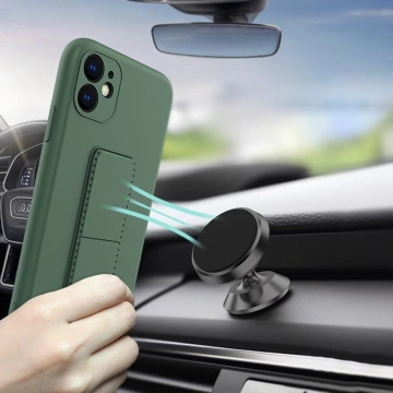 Силіконовий чохол з підставкою Wozinsky Kickstand Case для iPhone 13 mini темно-зелений