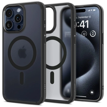 Spigen Ultra Hybrid Mag pro MagSafe pro iPhone 15 Pro Case Frost Black