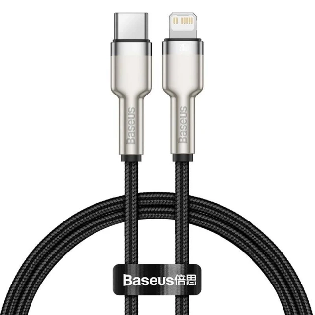 Kábel USB-C do Lightning Baseus Cafule, PD, 20W, 0,25m (černý)