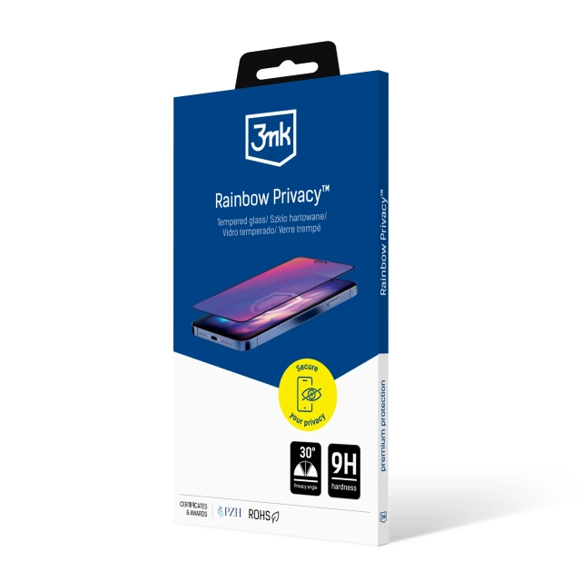 Privacy Tempered Glass for Apple iPhone 16 Pro - 3mk Rainbow Privacy
