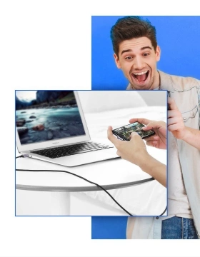 Uzelený úhlový kabel USB - USB Typ C 2m 3A šedý (50942)