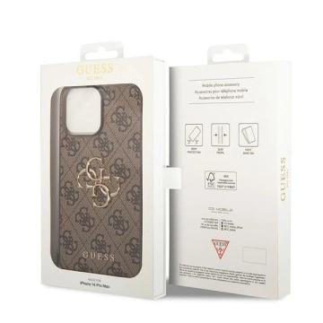 Etui Guess GUHCP15L4GMGBR pre iPhone 15 Pro 6,1" brązový/hnedý pevný obal 4G Big Metal Logo