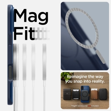 Чохол Spigen Thin Fit Mag MagSafe для iPhone 16 Темно-синій