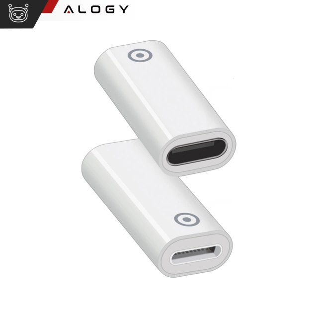 Adapter Alogy Pencil Charger do rysika USB-C Lightning do Apple Pen umożliwiający ładowanie kablem Biały