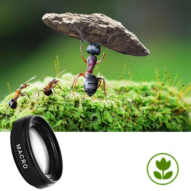 Lens smartphone lens 2in1 kit Alogy Lens clip 0.45X Macro 12.5X wide