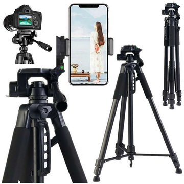 Stativ Fotografie Stativ Universal Kameraständer 1/4 Kamera Handyhalter 170 cm Alogy Schwarz