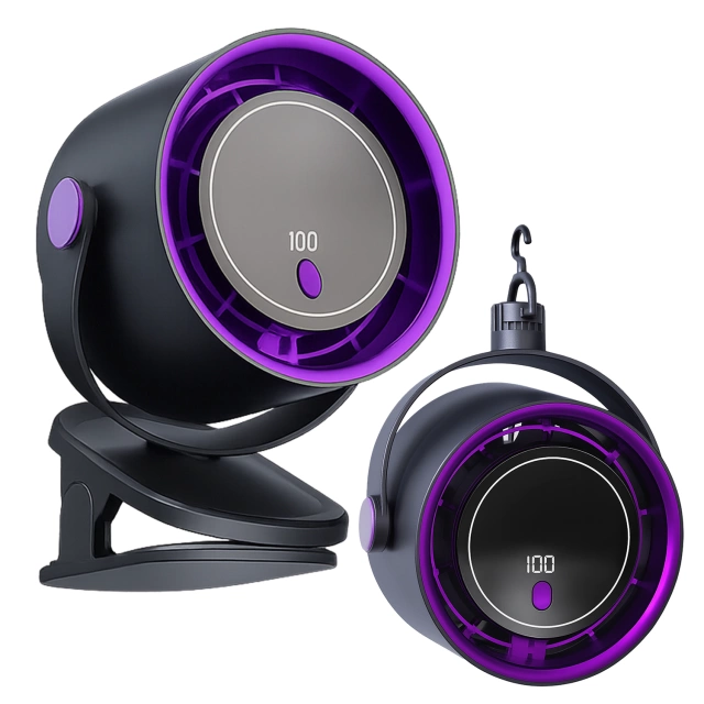 Stolní ventilátor stojící ventilátor malé oběhové čerpadlo s klipem bezdrátové ruční 500mAh USB-C Alogy White