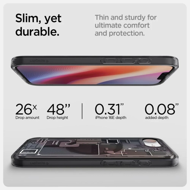 Puzdro Spigen Ultra Hybrid MagSafe Zero One pre iPhone 16e, čierne