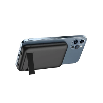 Зовнішній акумулятор (POWER BANK) VEGER MagOn Kick з індуктивною зарядкою підтримує зарядку MagSafe 15W - 5 000mAh PD 20W black (V0553P / W0553P)