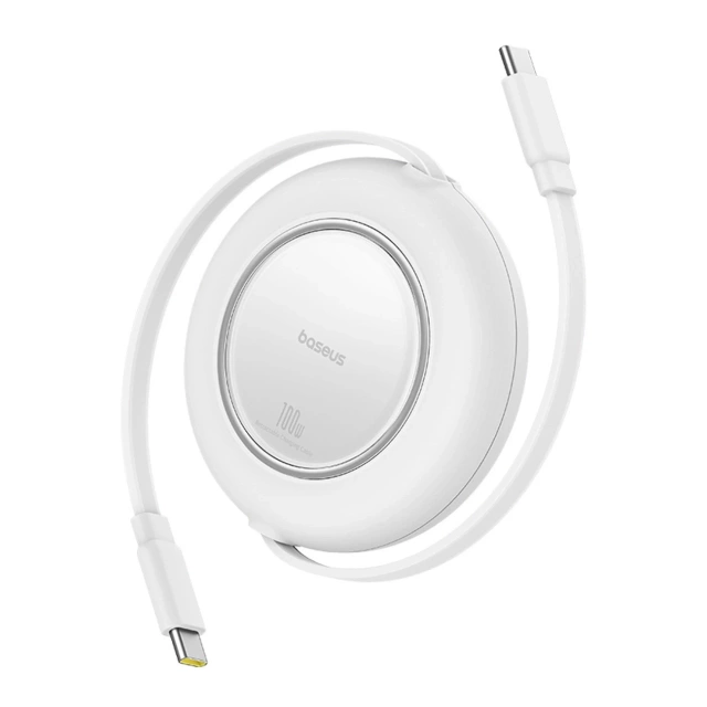 Kabel Baseus Free2Pull Mini 100W USB-C – USB-C 2m Biały