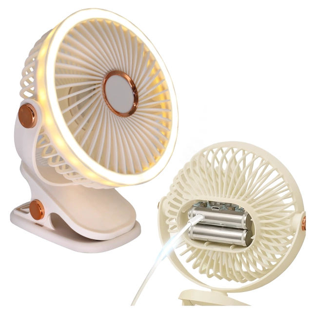 Ventilátor Veterný mlyn Veterník prenosný klip Alogy Stolný detský kočík bezkáblový biely