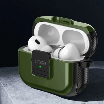 Defender Hook Magsafe Earphone Protective Case for Apple Airpods Pro 1 / 2 Olive Green