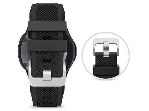 Gumový športový remienok pre Samsung Gear S3 / Watch 46 mm, karbónovo čierny (22 mm)